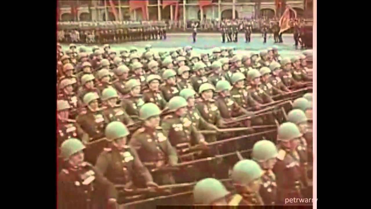 WORLD WAR II in Colour - Soviet Red Army RKKA - Victory Military parade in Moscow 1945 , Berlin etc.