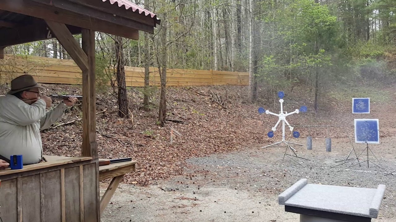 Dude Slade (me) shooting stage 2 Gunfight at Cavalier Cowboys