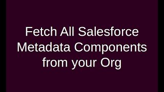Export Full List of Salesforce Metadata Components