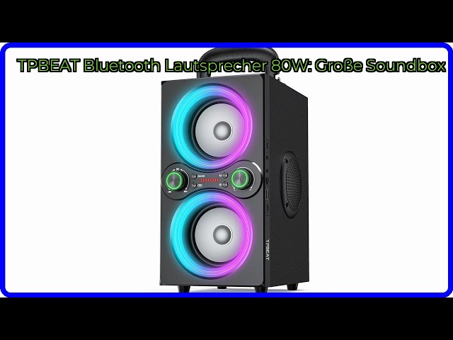 TPBEAT Bluetooth Speaker, 80W Wireless Bluetooth Box Music Box Large