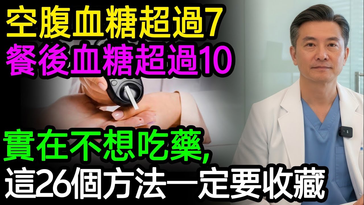 空腹血糖超過7，餐後血糖超過10，實在不想吃藥，這26個方法你一定要收藏！#降血糖 #糖尿病 #胰島素 #飲食控制 #逆轉糖尿病 #健康飲食 #血糖管理