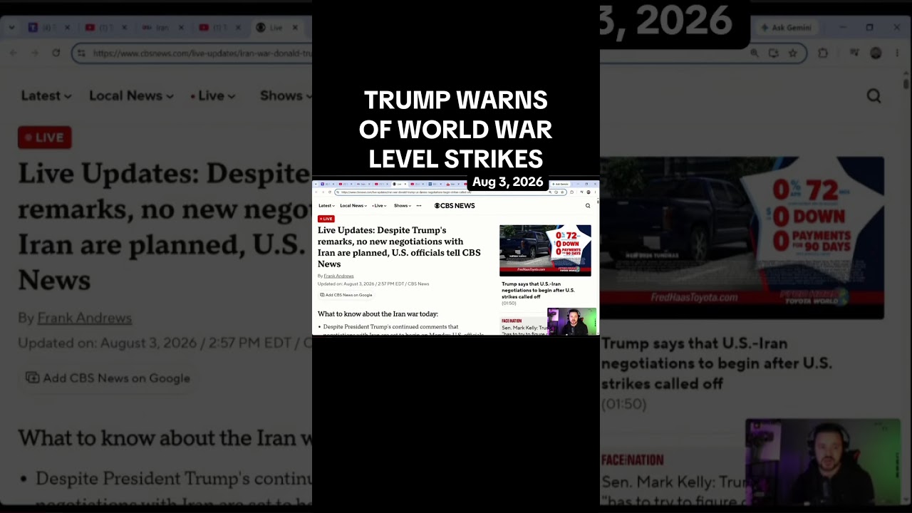Trump warns of Strikes Greater Than Those in World War 2