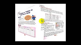 Class-5      Subject - Computer          Chapter-5 (Part-1)      Working on Tables in MS Word 2010