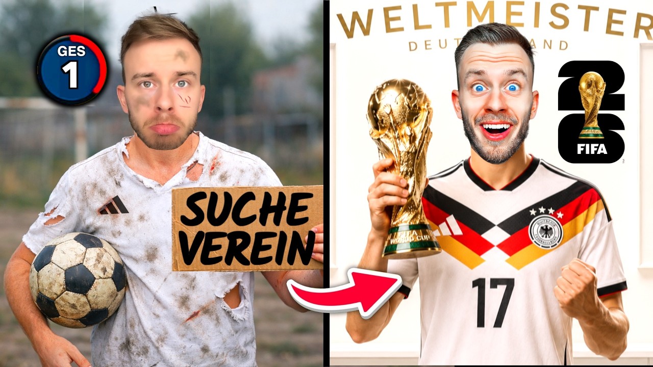 Von VEREINSLOS zum DEUTSCHLAND WELTMEISTER STÜRMER! 🇩🇪🏆 *Story Karriere*