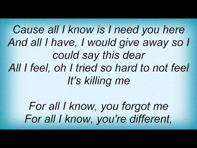 Kelly Clarkson - All I Know Lyrics class=