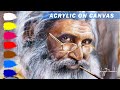 The Man with Beard | ACRYLIC PORTRAIT PAINTING | TIME-LAPSE |  Artist  Debojyoti Boruah