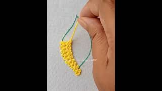 How to do bordado de chain double chain stitch on leaf 🍀 #stitchlover #chainstitch