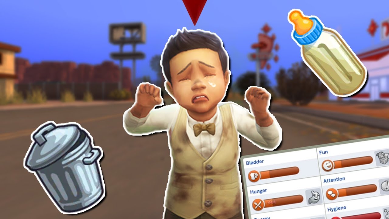 Сможет ли МАЛЫШ выжить, живя один в The Sims 4?