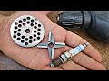 Use an old candle to sharpen a meat grinder blade!