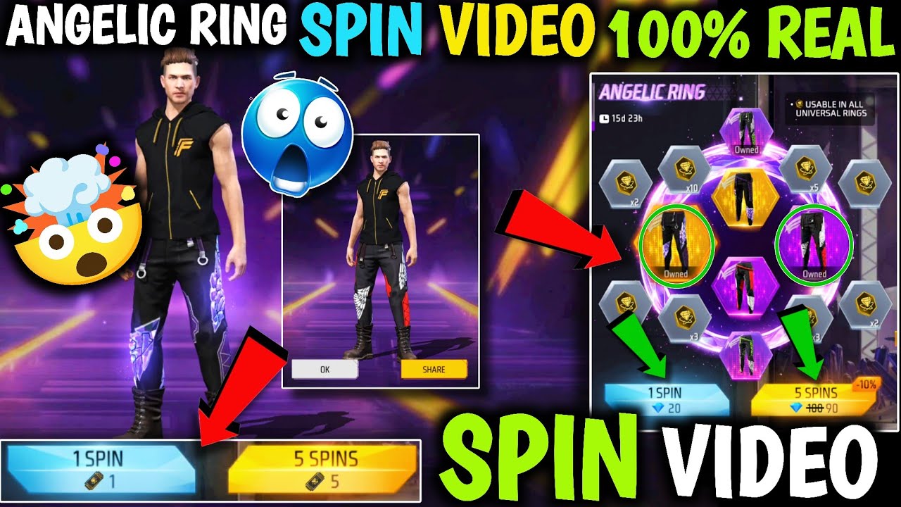 NEW SPIN ANGELIC RING EVENT| ANGELIC PANT MAIN KITNA DIAMOND LAGEGA ANGELIC BOTTOM SPIN VIDEO FF MAX