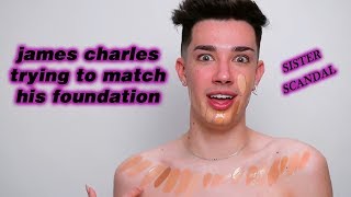 James Charles Trying To Find Matching Foundation For 9 Minutes Straight