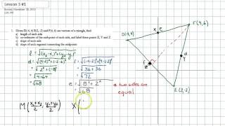 Coordinate Geometry: Lesson 3 #1