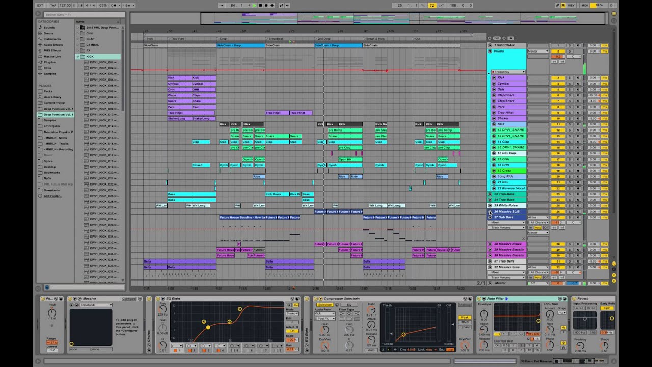 Jauz Bass House Style Ableton & Massive Remake (Playthrough)