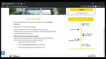 NIMS University Application (Started)- How to Fill NIMS University Application Form Online
