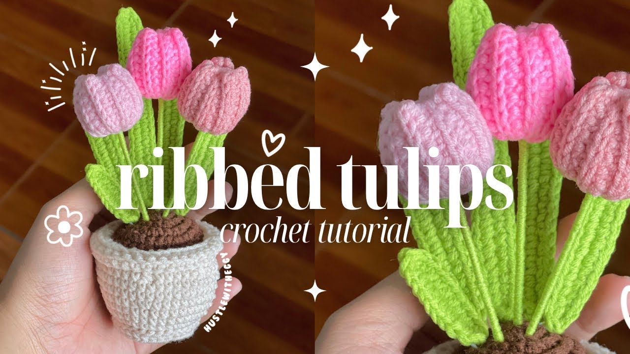 Easy Crochet Mini Tulip Pot Tutorial