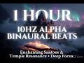 1 Hour 10Hz Alpha Binaural Beats with Enchanting Santoor Instrumentals🌿🏔️ | Deep Focus & Inner Peace