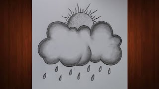 How to draw rain clouds step by step || Drawing pictures || Rain drawing || Nature drawing