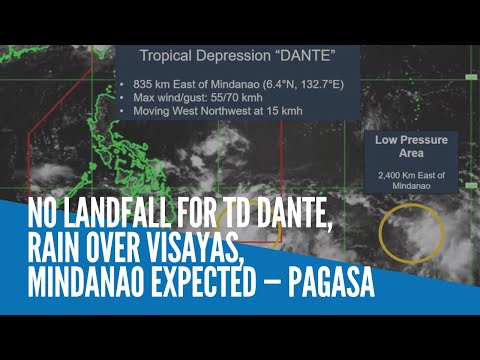 No landfall for TD Dante, rain over Visayas, Mindanao expected — Pagasa