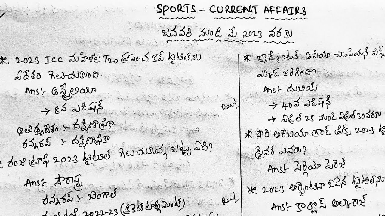 Sports current Affairs January To May2023 For All Competitive Exams Sports current Affairs January To May2023 For All Competitive Exams
