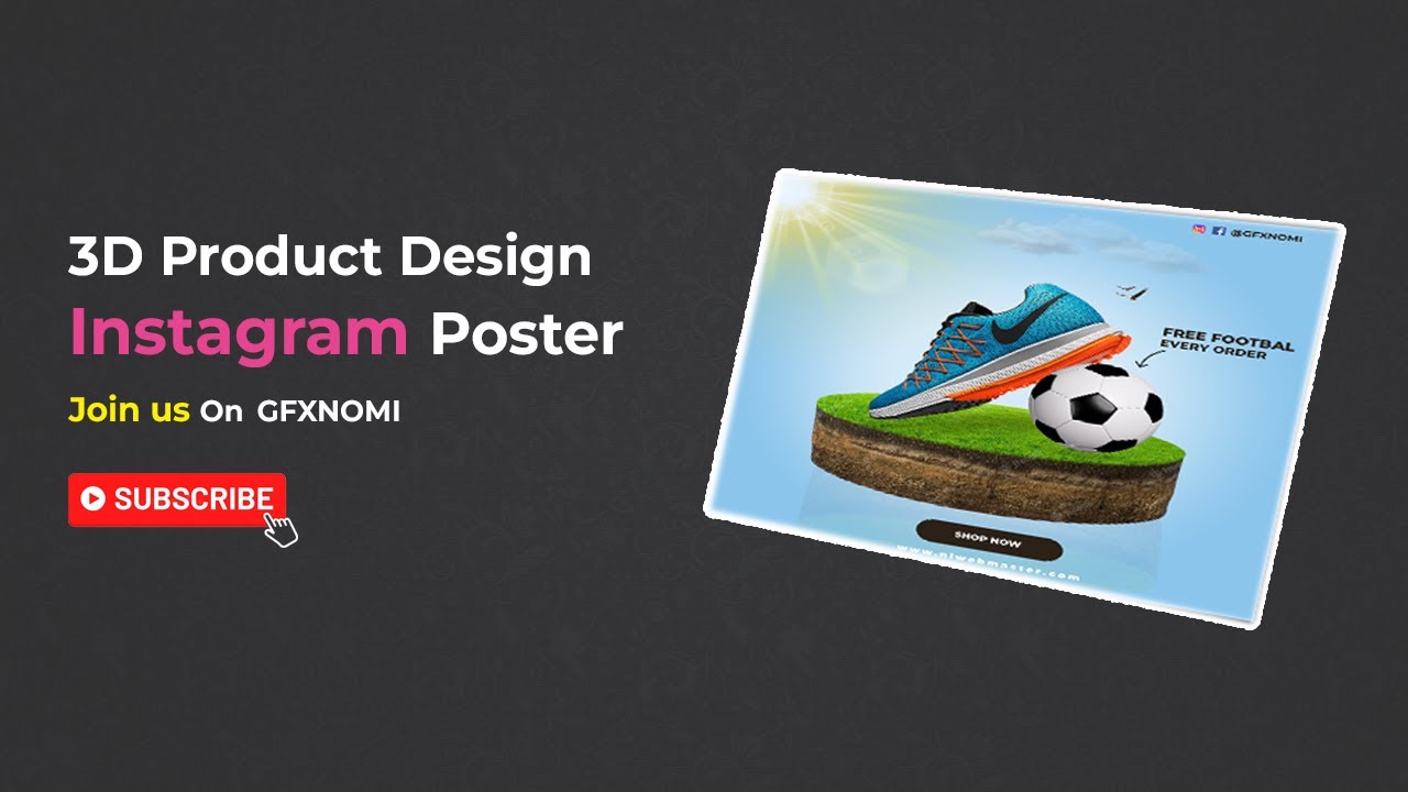 3D Product Design Instagram Poster in Photoshop