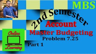 MBS 2nd Sem || Account || Master Budgeting || Problem 7.25 || Part 1
