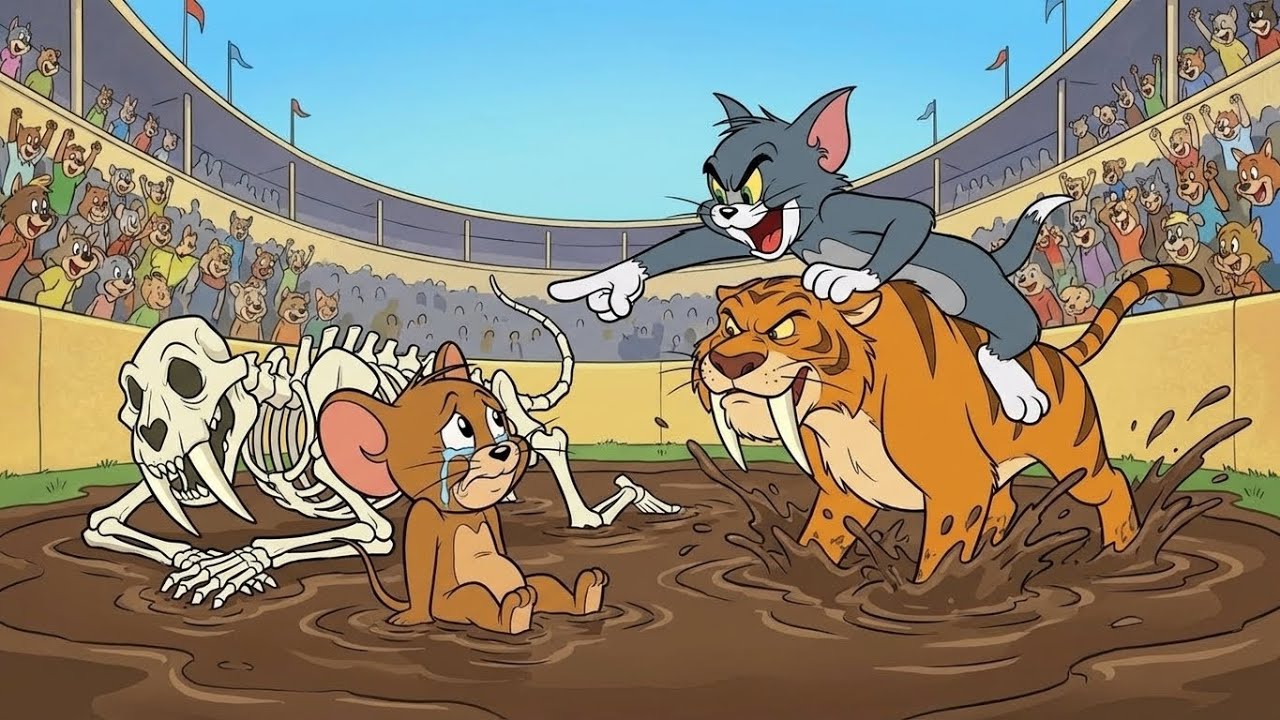 Jerry Wins The Magic SABER-TOOTHED TIGER Championship!: Tom and Jerry animation