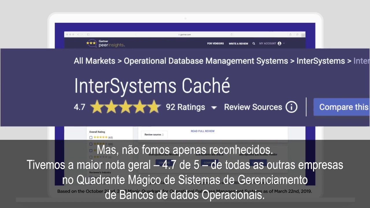 Intersystems Brasil | Gartner Peer Insights Customers Choice