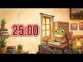 25 MINUTE POMODORO — Study With Me Cozy Frog Library 🐸📚