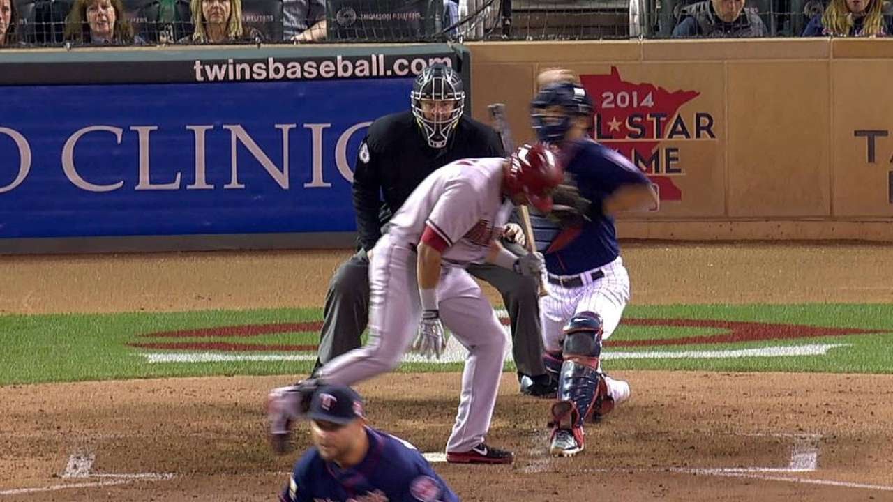 ARIMIN Peralta ruled out after batter interference YouTube