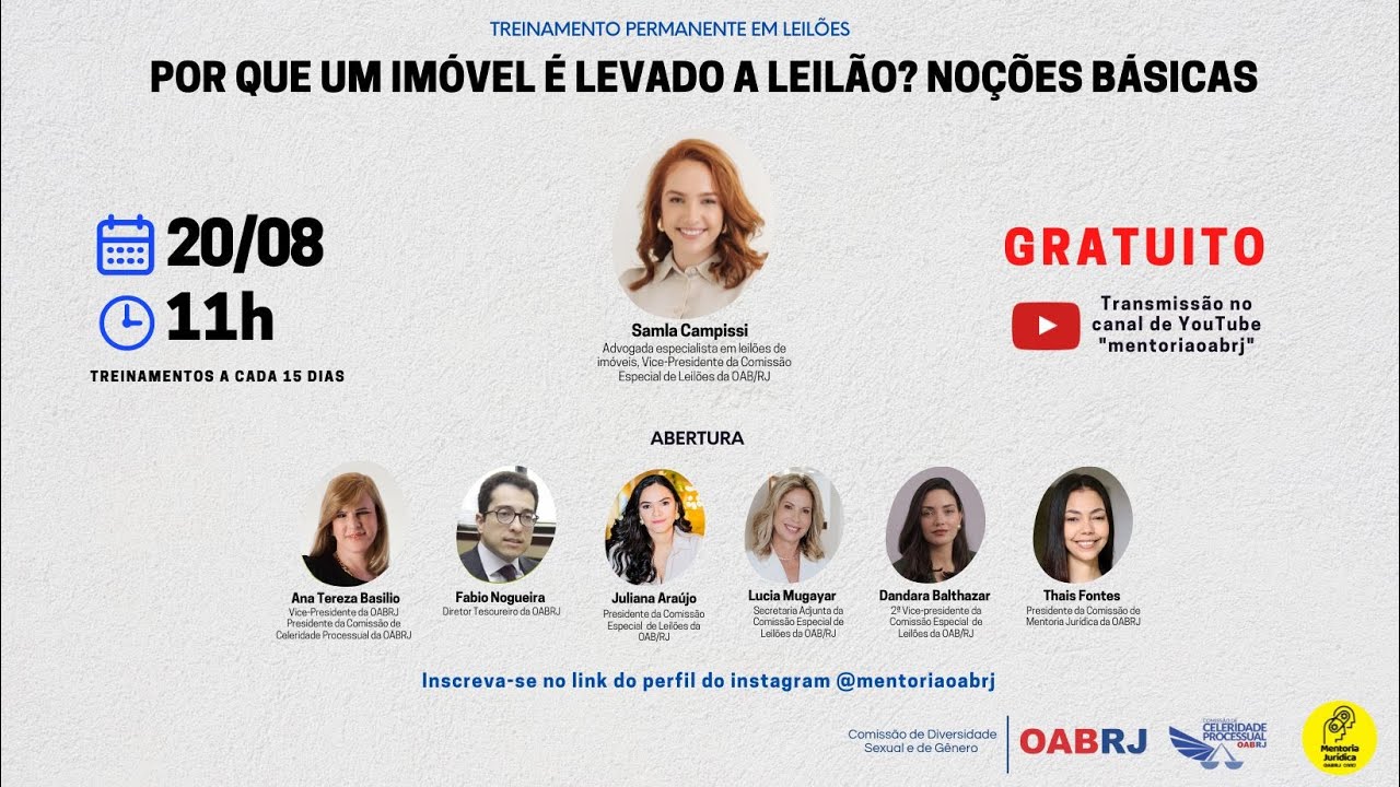 Por Que um Imóvel é Levado a Leilão? Noções Básicas - Treinamento Leilões - 20/08/2024