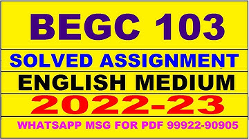 begc 103 solved assignment 2022-23 in english | begc 103 solved assignment 2022-23 | begc 103 2023