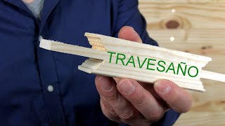 Travesaño con Espiga Larga y Moldura Invertida