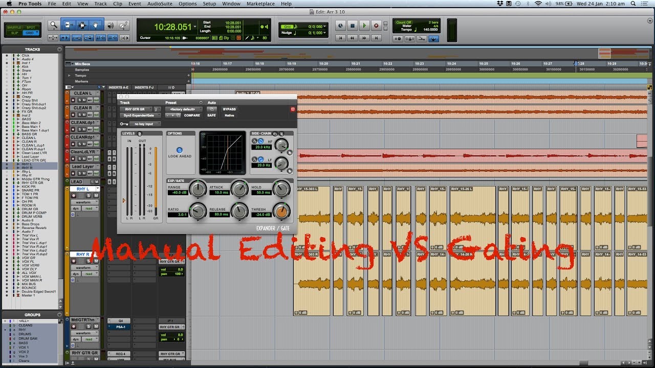 Manual Editing Vs Gating Palm Muted Guitars YouTube