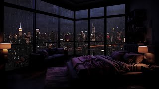 Night Heavy Rain & Thunderstorm at NY City ️ Help Study, PTSD, Insomnia & Tinnitus, Meditaton......