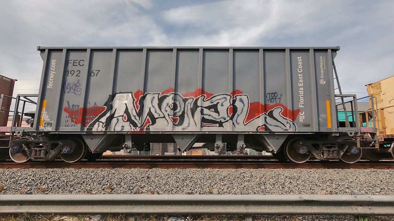 Riding on the tracks of creativity with this freight train graffiti!