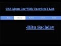 Creating Menu Bar with Unordered list in Html and Css