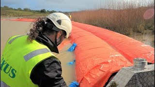 This Inflatable Water Dam was effectively used for a Dam renovation project
