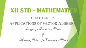 STD XII - Image of a Point in a Plane & Meeting Point of a Line and a Plane