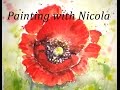 Paint this red poppy in three stages in 30 minutes.