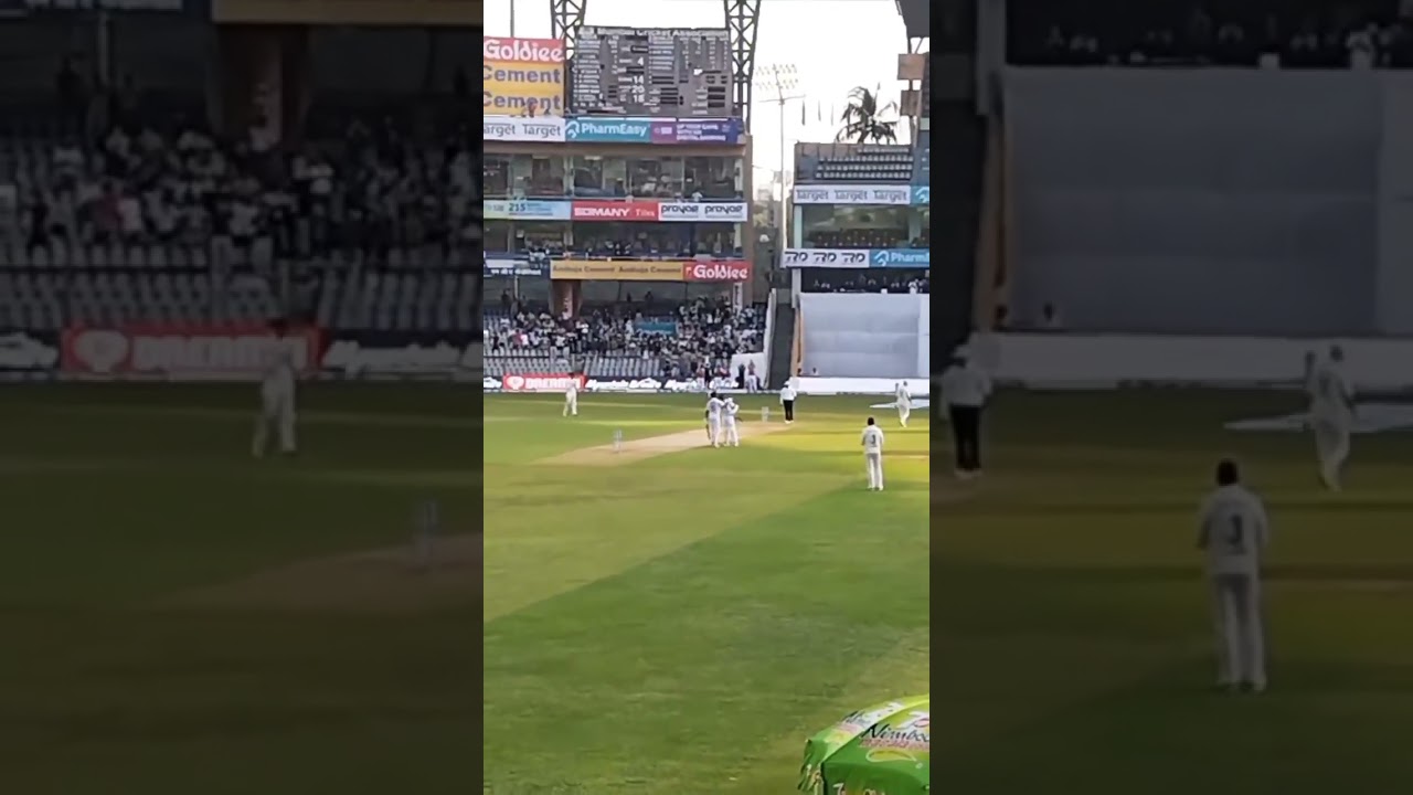 The crowd cheering for Mayank Agarwal's century against New Zealand