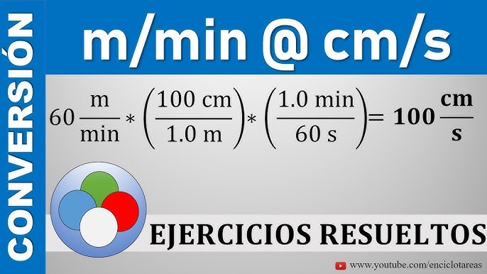 Convertir metros por segundo a centímetros por minuto, m/s a cm/min,  Conversión de unidades 423 