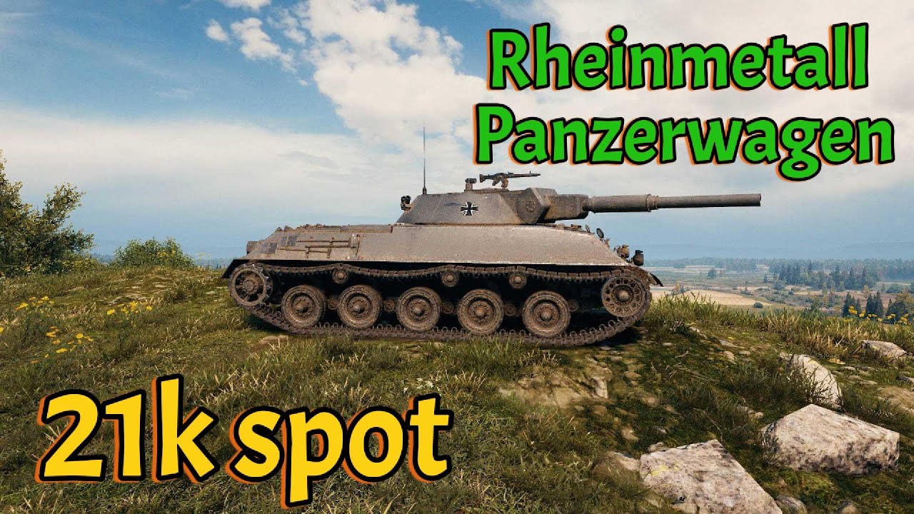 Rhm.-Pzw., 21k spot damage. He was so close, but nobody saw this. (крадущийся) WoT.
