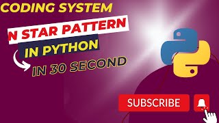 N star pattern in python |for loop star patterns |python3 star patterns |N pyramid shape in python |