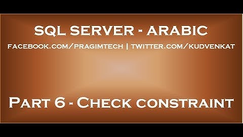 Check constraint in SQL Server in arabic