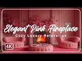Elegant Pink Fireplace Ambience | Cozy Luxury Relaxation. #fireplace #fire #relax