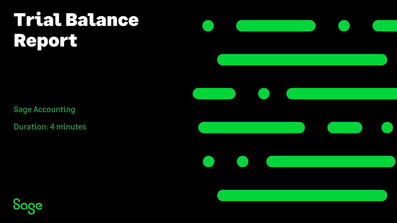 Sage Accounting Trial Balance Report (Canada) YouTube