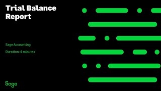Sage Accounting - Trial Balance Report (Canada)
