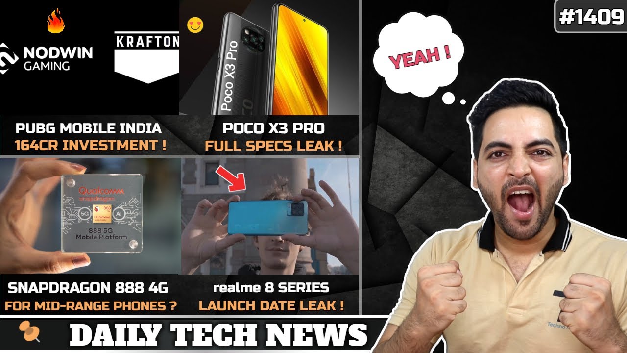 PUBG Mobile India 164 Crore Investment,POCO X3 Pro SD 860,realme 8 25th March,SD 888 Lite,200W Phone