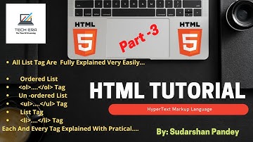 HTML Tutorial Part-3 | Ordered And Un-Ordered List In HTML | HTML List | #html #freecourse #htmltag.