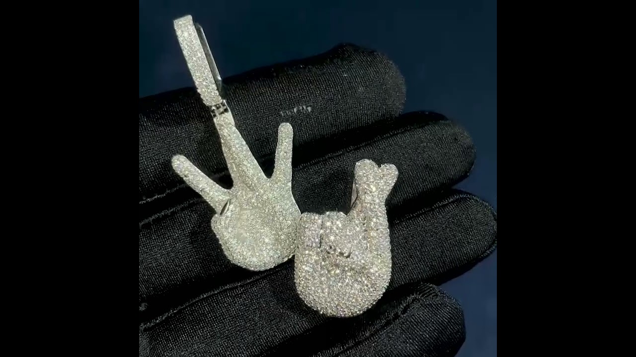 Moissanite West Side Hand Pendant – ICEGIANT